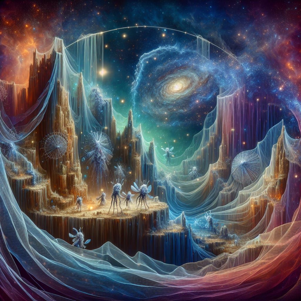 Ethereal Tulle Aliens in Deep Space