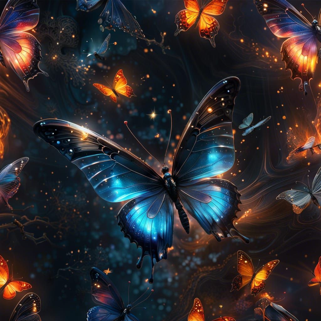 Transparent glass butterfly