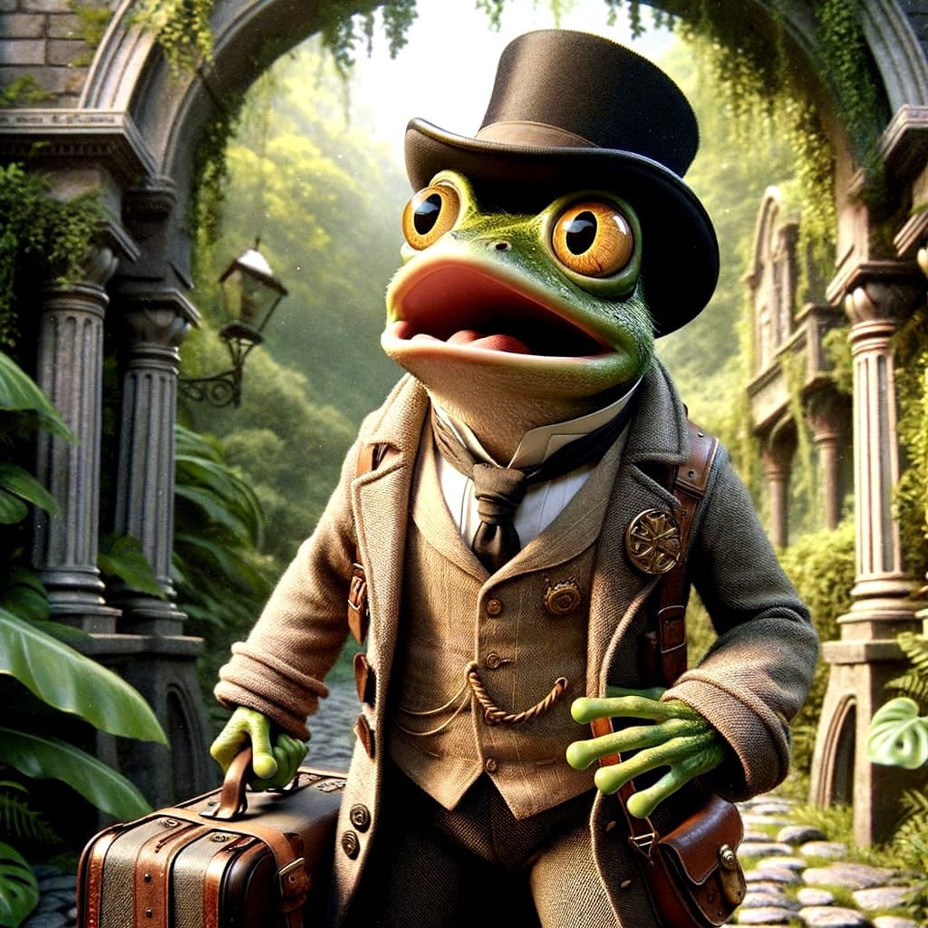 Phineas Frogg, Surprised anthropomorphic frog traveler of the 19th century