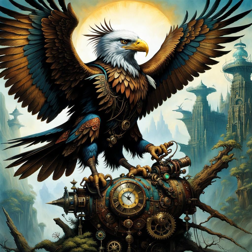 Steampunk Shaman Evokes Eagle Spirit