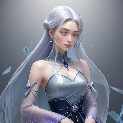 Crystalline Beauty: The Crystal Hashira in Digital Art