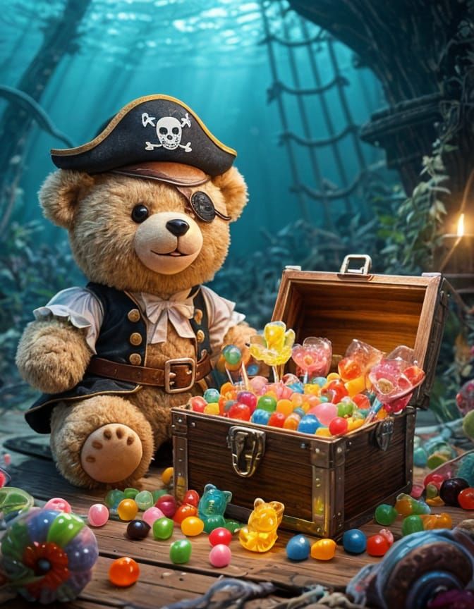Pirate Teddy Bear's Candy Treasure Trove
