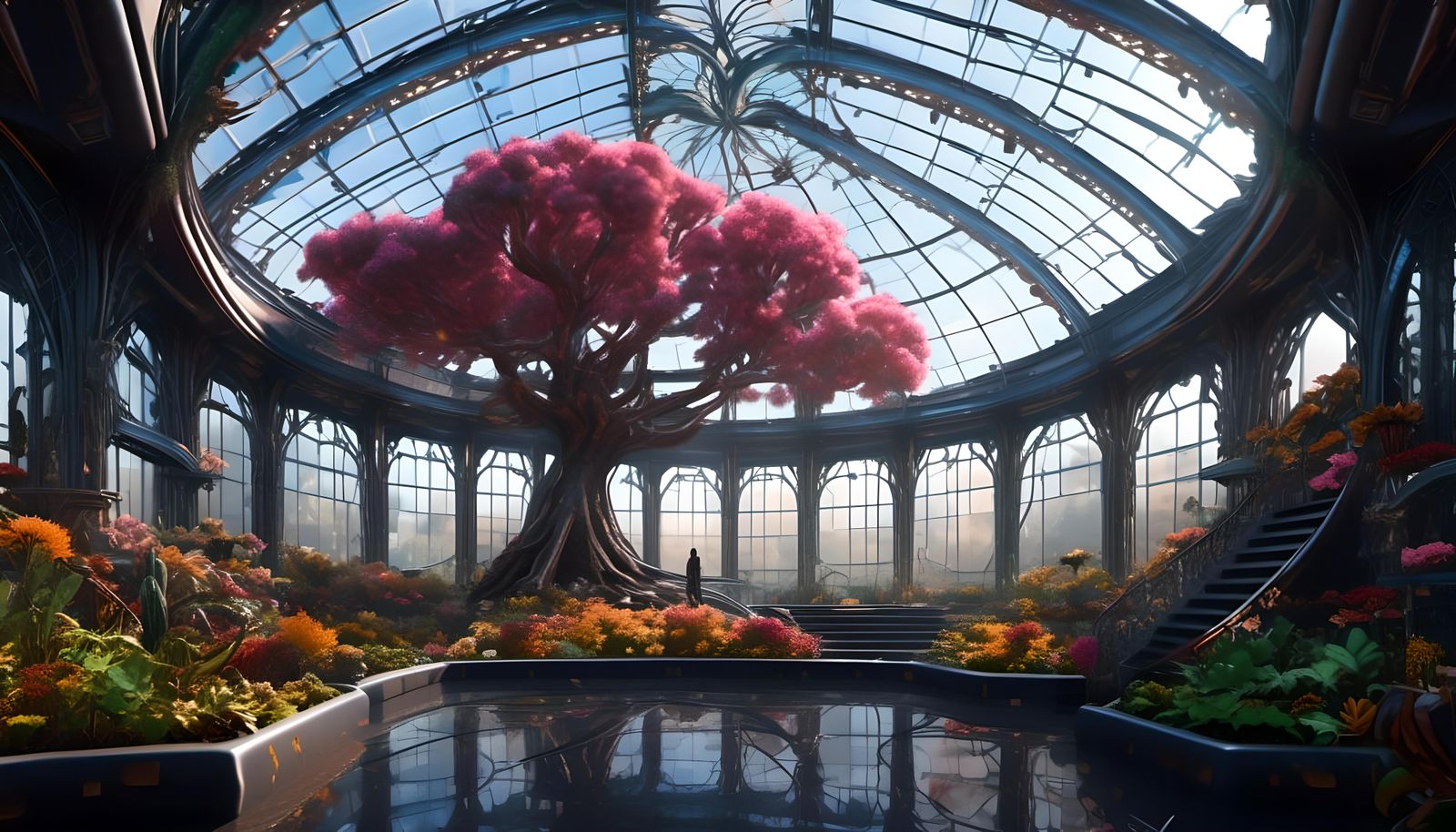 Arcology Greenhouse on Mars with Gem Cyborg