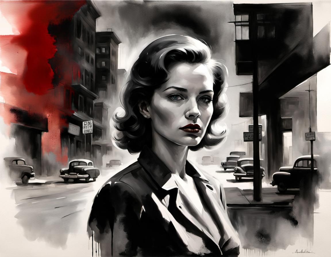Noir Detective Portrait in 1950s Los Angeles