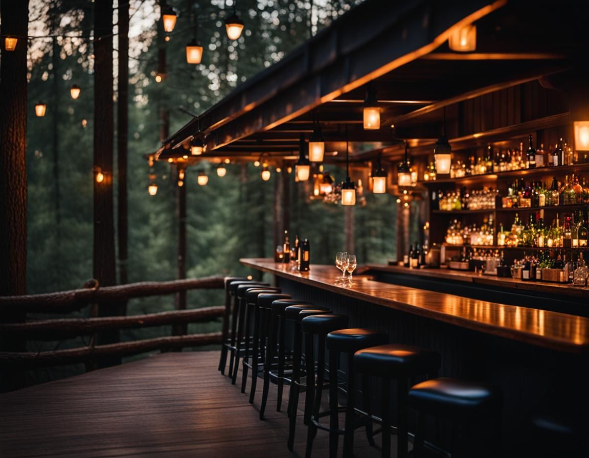 Enchanted Forest Bar Scene in Natural Lighting