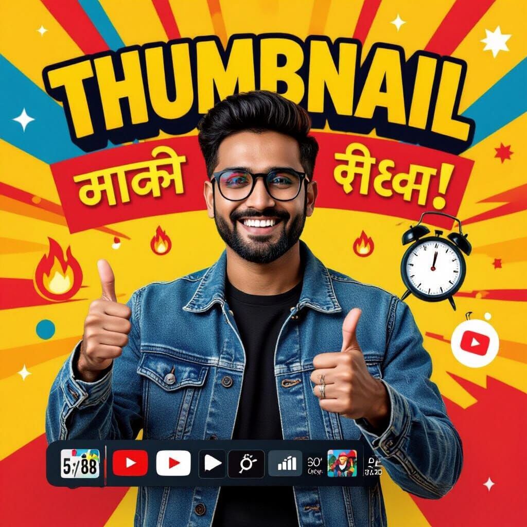 Smiling Man with Thumbs-Up in Dynamic, Graphic Style