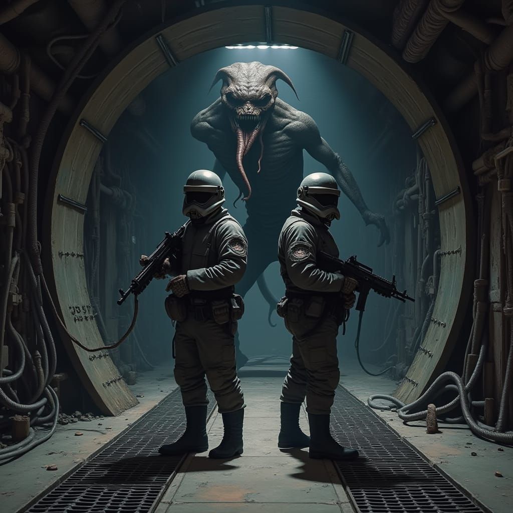 Industrial Access Tunnel Ambush in Dark, Gritty Realism