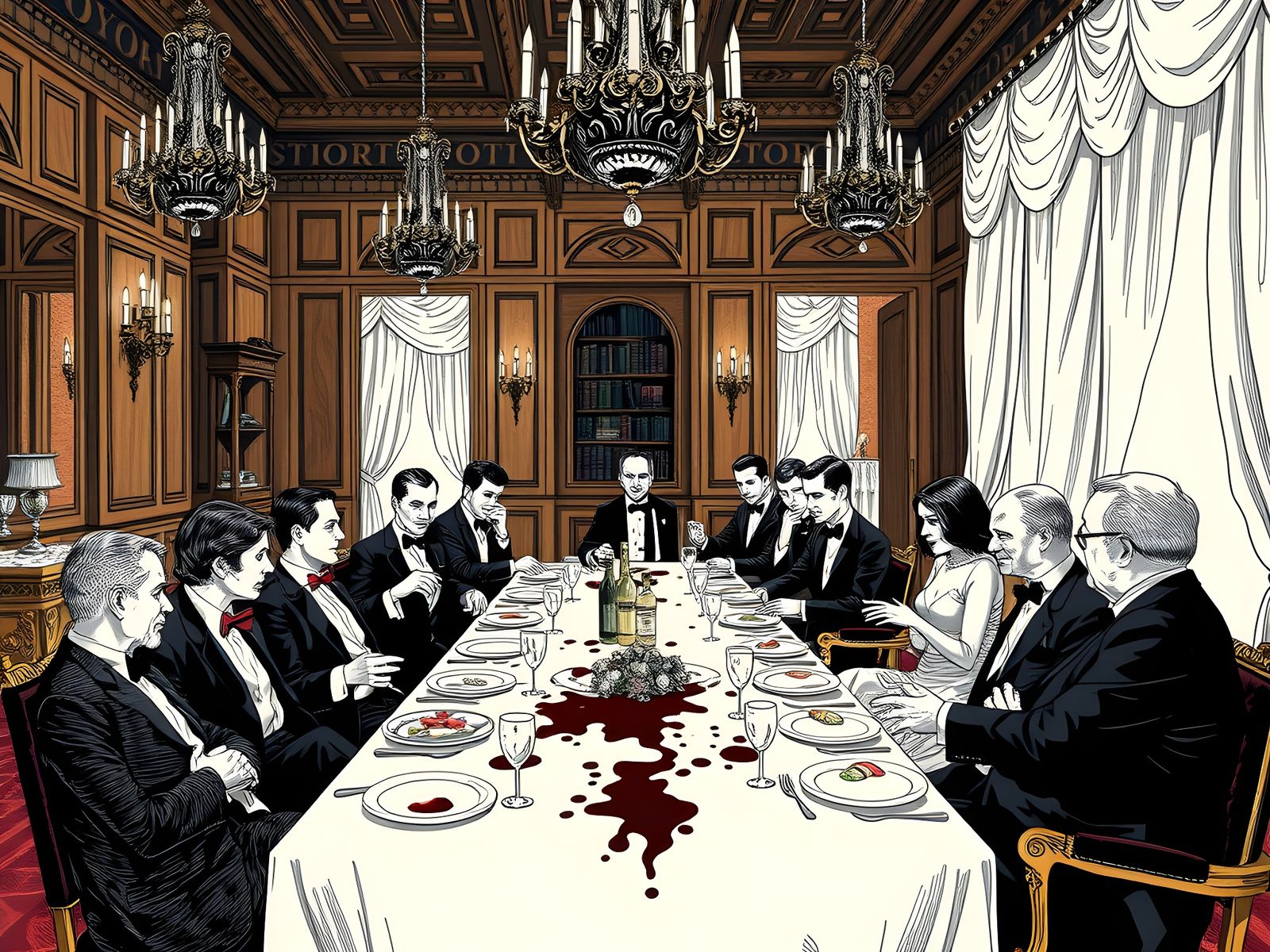 Spilled Red Wine Ruins Dinner