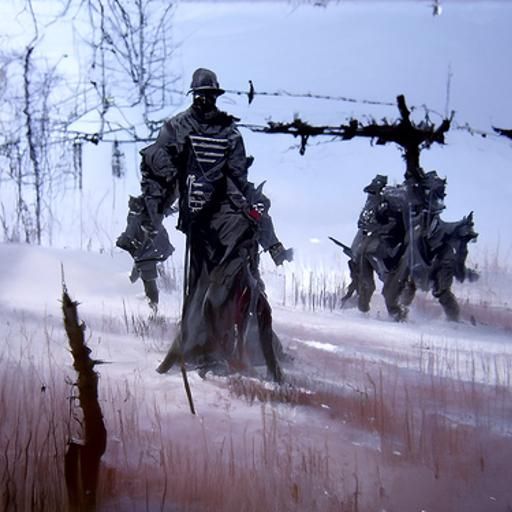 Sinister German Soldiers Marching Through Poland