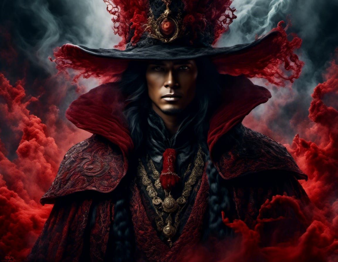 Mystical Wizard Portrait in Dramatic Fantasy Art