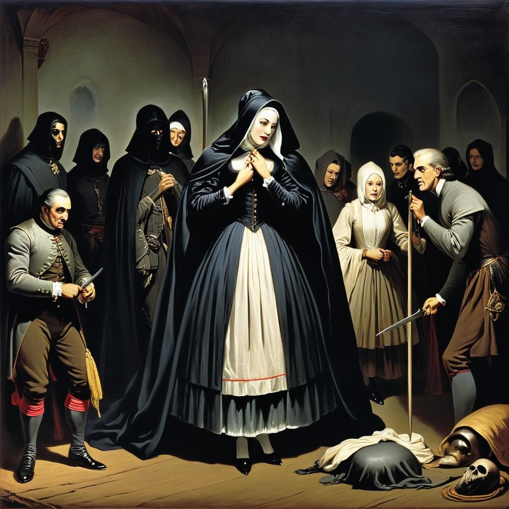 Grimdark Scene in Baroque Style