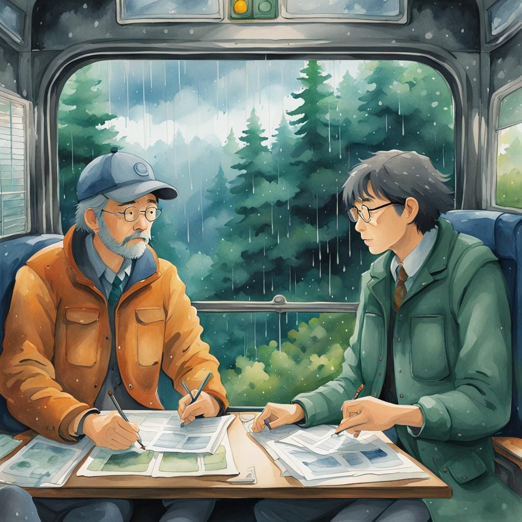 Geologists on a Train: Studio Ghibli Style