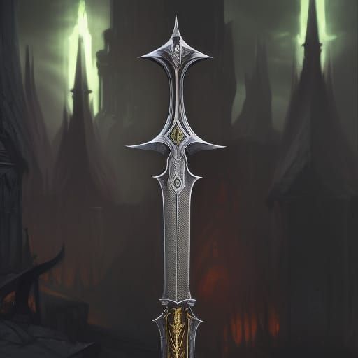 Sinister Nephalem Sword as Dark Fantasy Art
