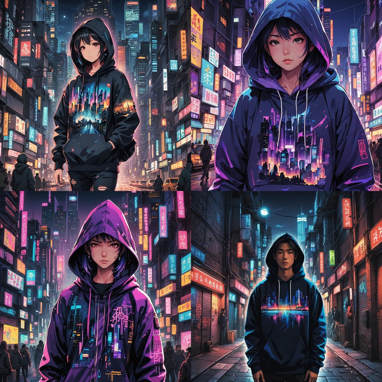 Night City Hoodie: Anime Style Apparel Design