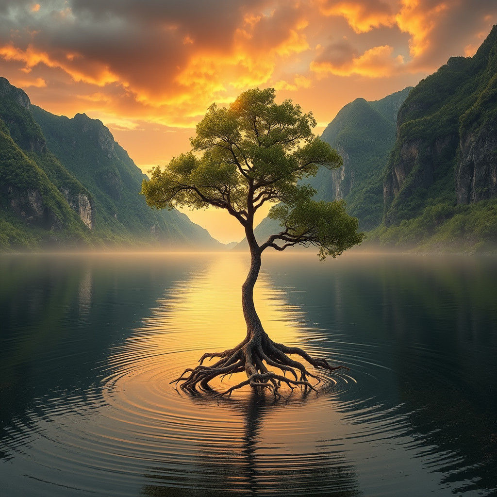 Peaceful Earthly Harmony in Photorealistic Style