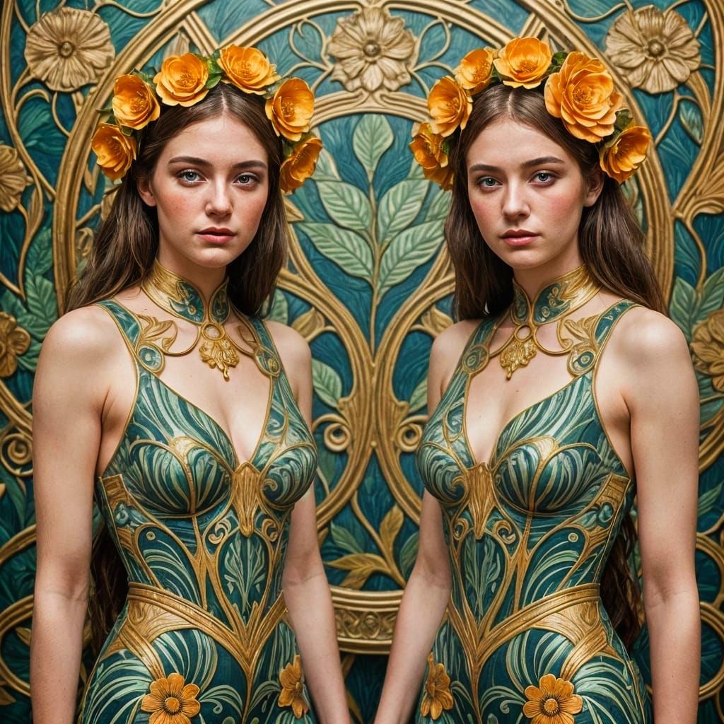 Sisters Become Art Nouveau Masterpieces