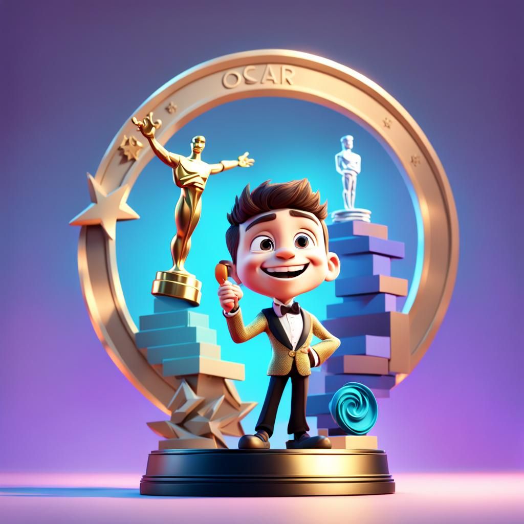 Boy Wins Oscar Award in Pixar Disney Style