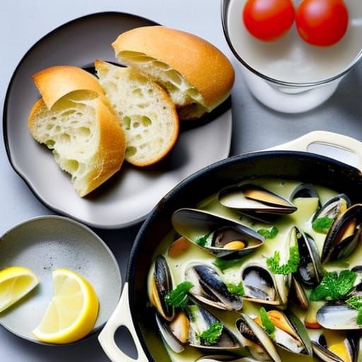 Mussels in Cream Sauce with White Wine