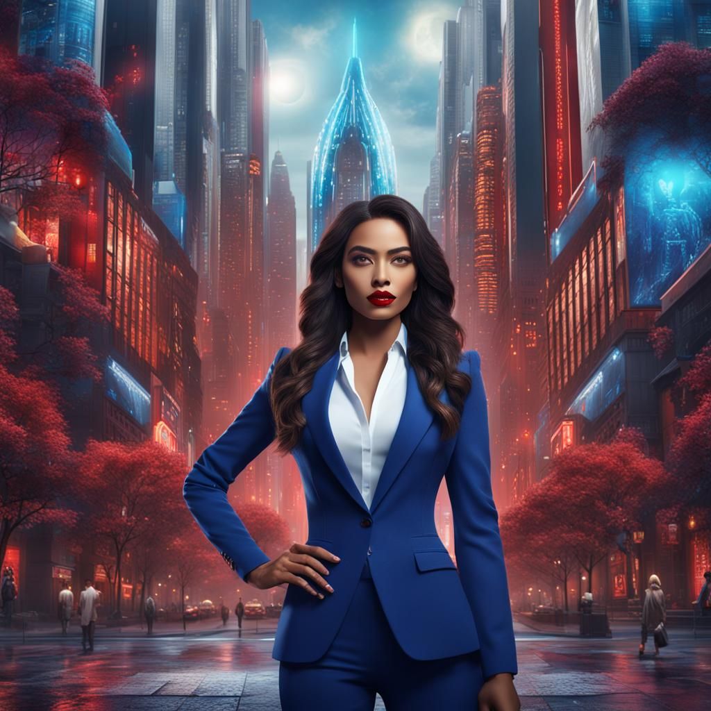 Latina in Business Suit, 3D Rendering