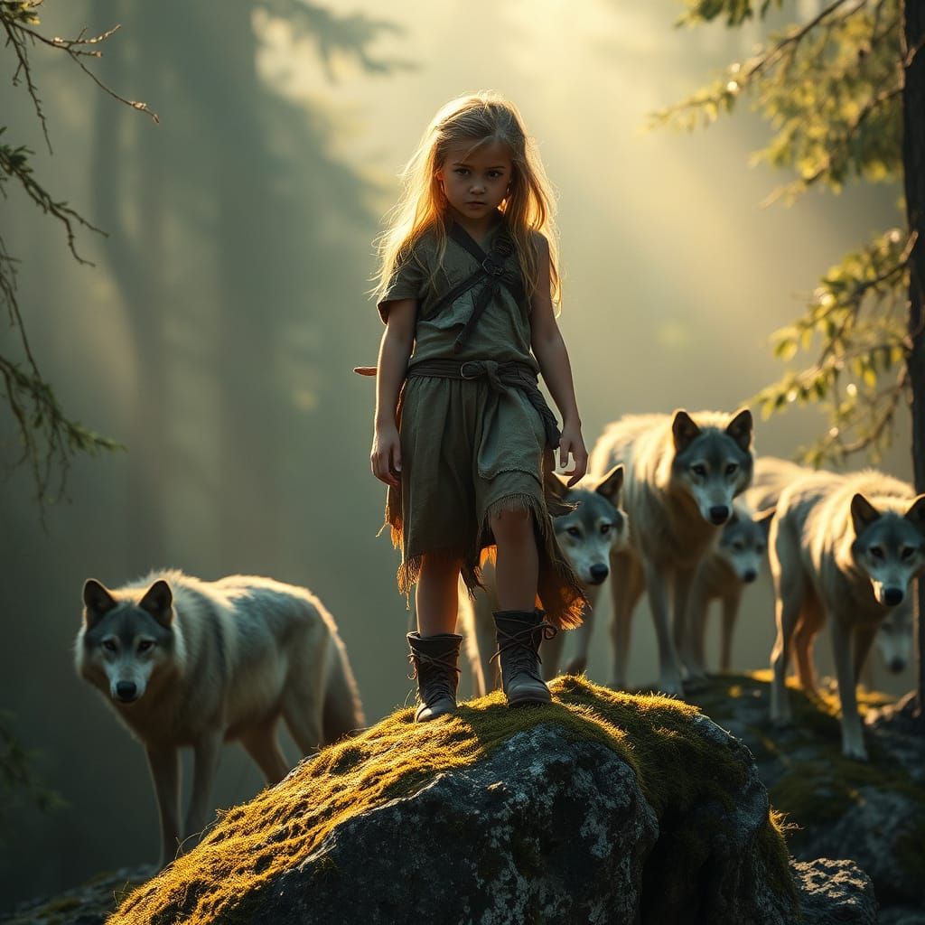 Wild Child Goddess of the Forest in Earthy, Cinematic Style