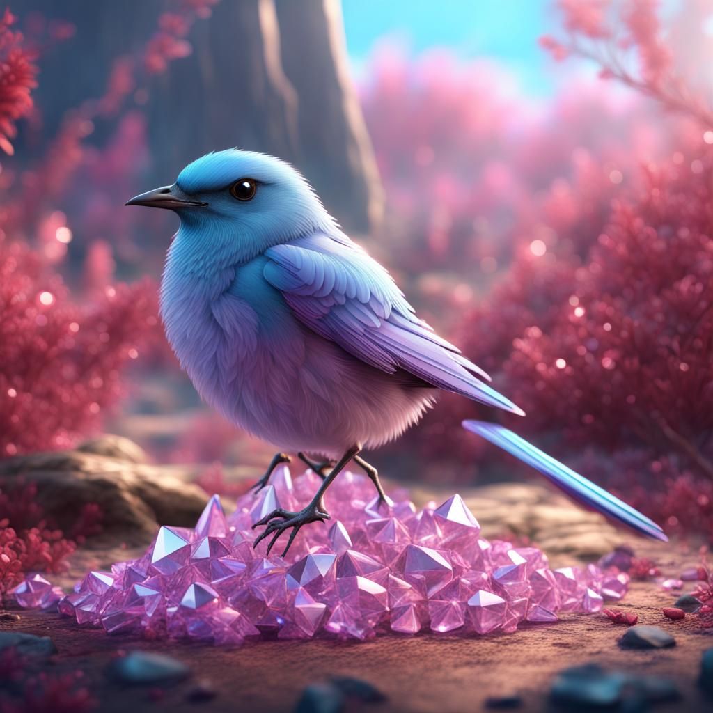 Crystalline Bird: Detailed Fantasy Concept Art