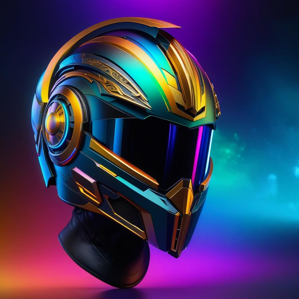 Elemental Brutalist Dream Helmet in Dark Fantasy Style