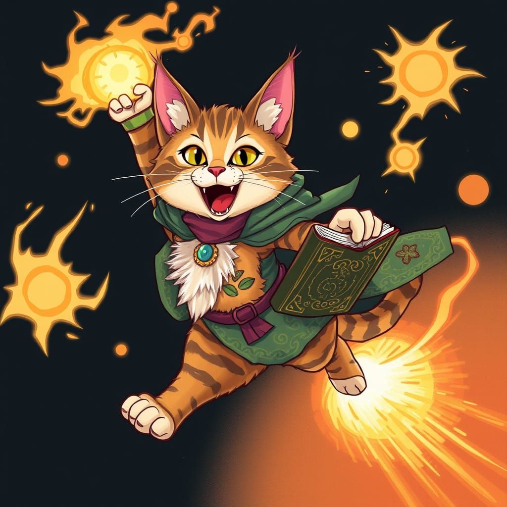 That's Yuumi, the feline of flare, a zooming booming tabby in the air~