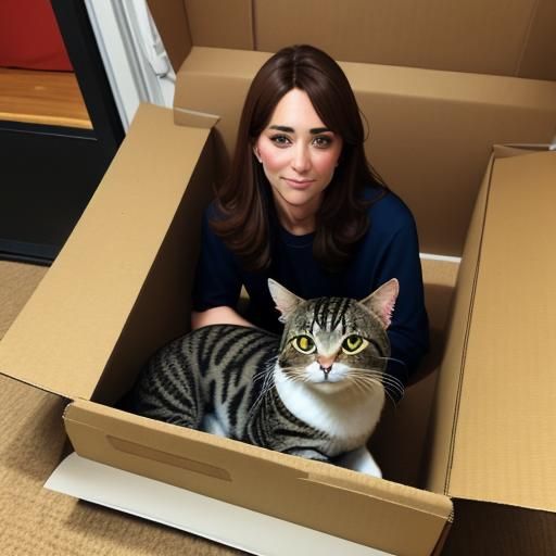 Kate, Rocks, and Cat in Box: AI Interpretation