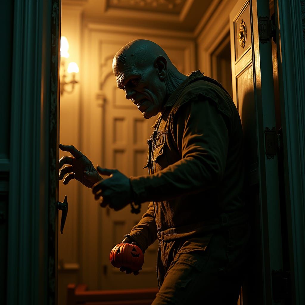 Frankenstein's Monster Visits Art Nouveau Mansion