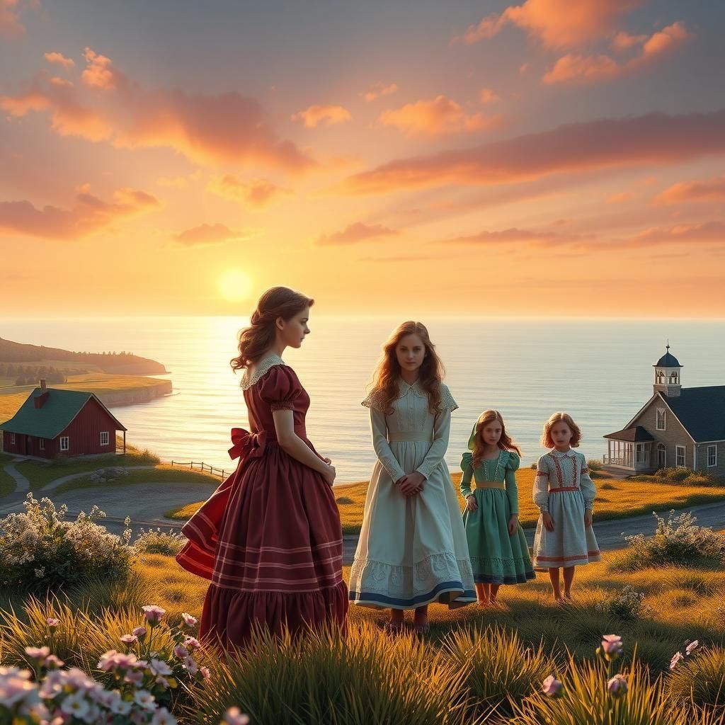 Anne of Green Gables and friends at a 1900-s time period Gat...