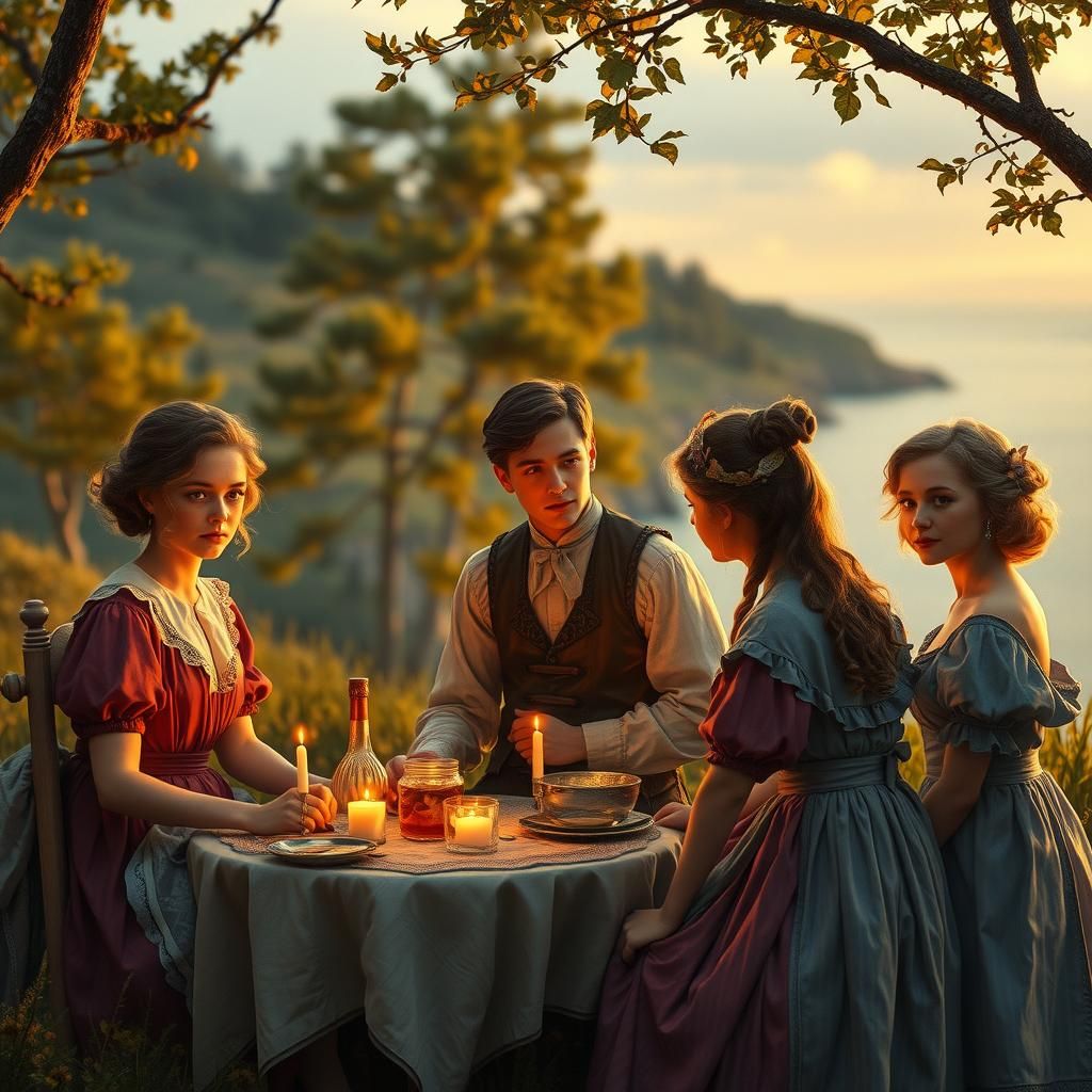 Anne of Green Gables and friends at a 1900-s time period Gat...