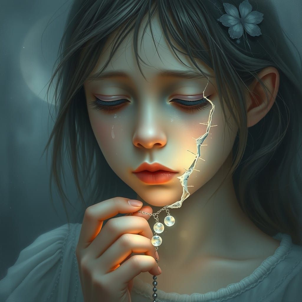 Ethereal Girl with Broken Heart