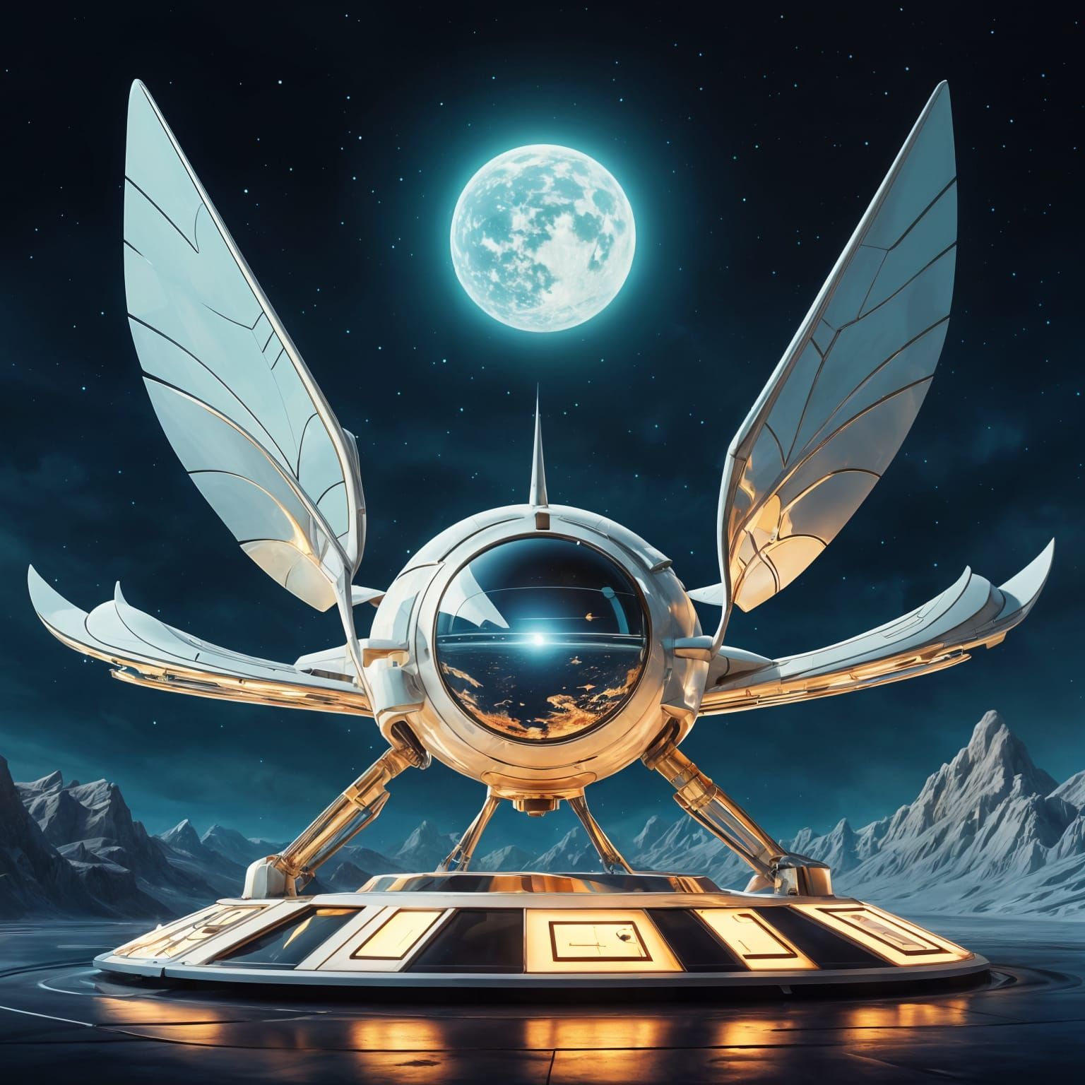 Luxury Spacecraft Lands on Chrome Home in Retrofuturistic Sc...