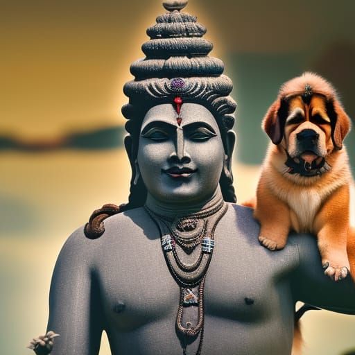 Shiva and a Saint Bernard