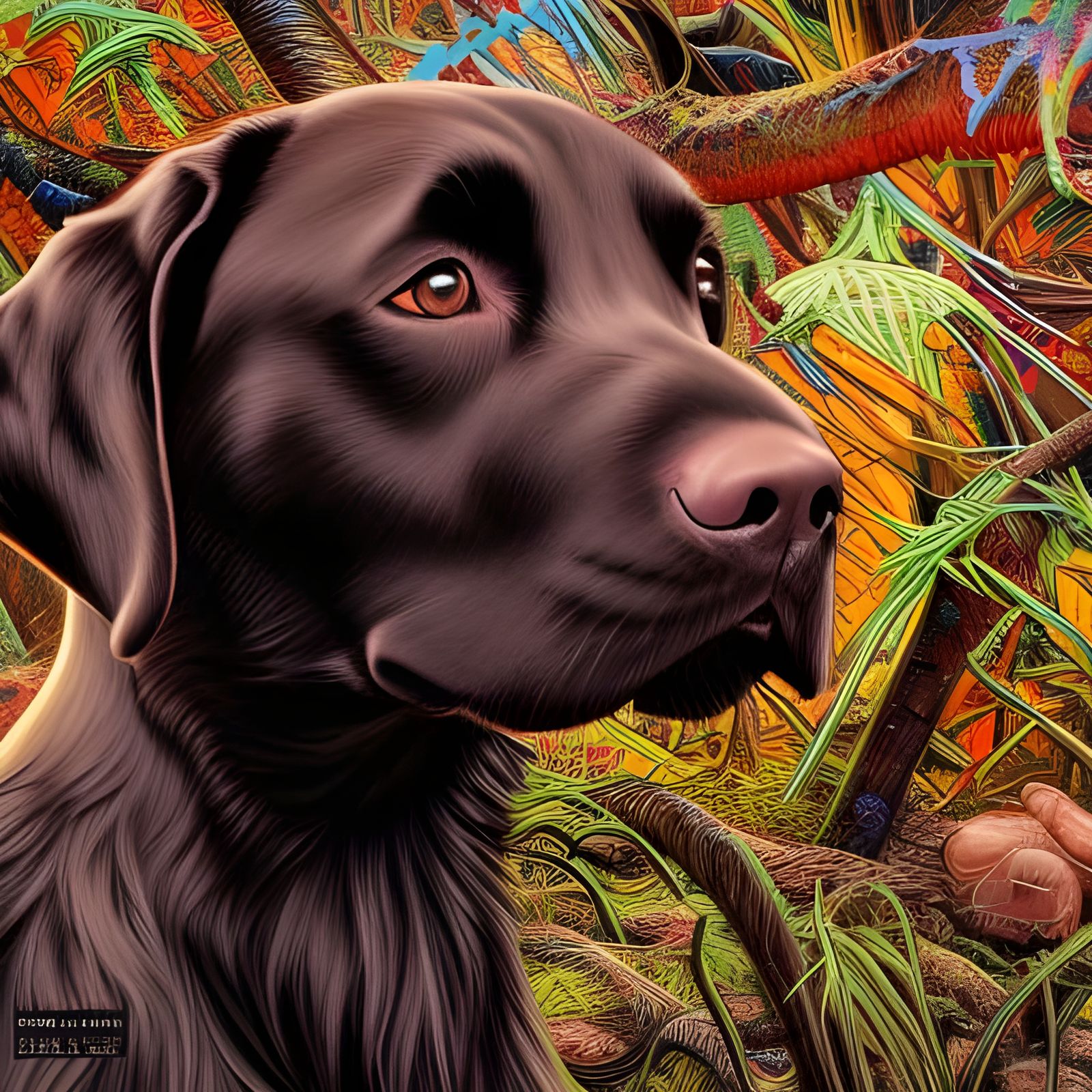 Hyperrealistic Chocolate Labrador Retriever in Comic Book St...