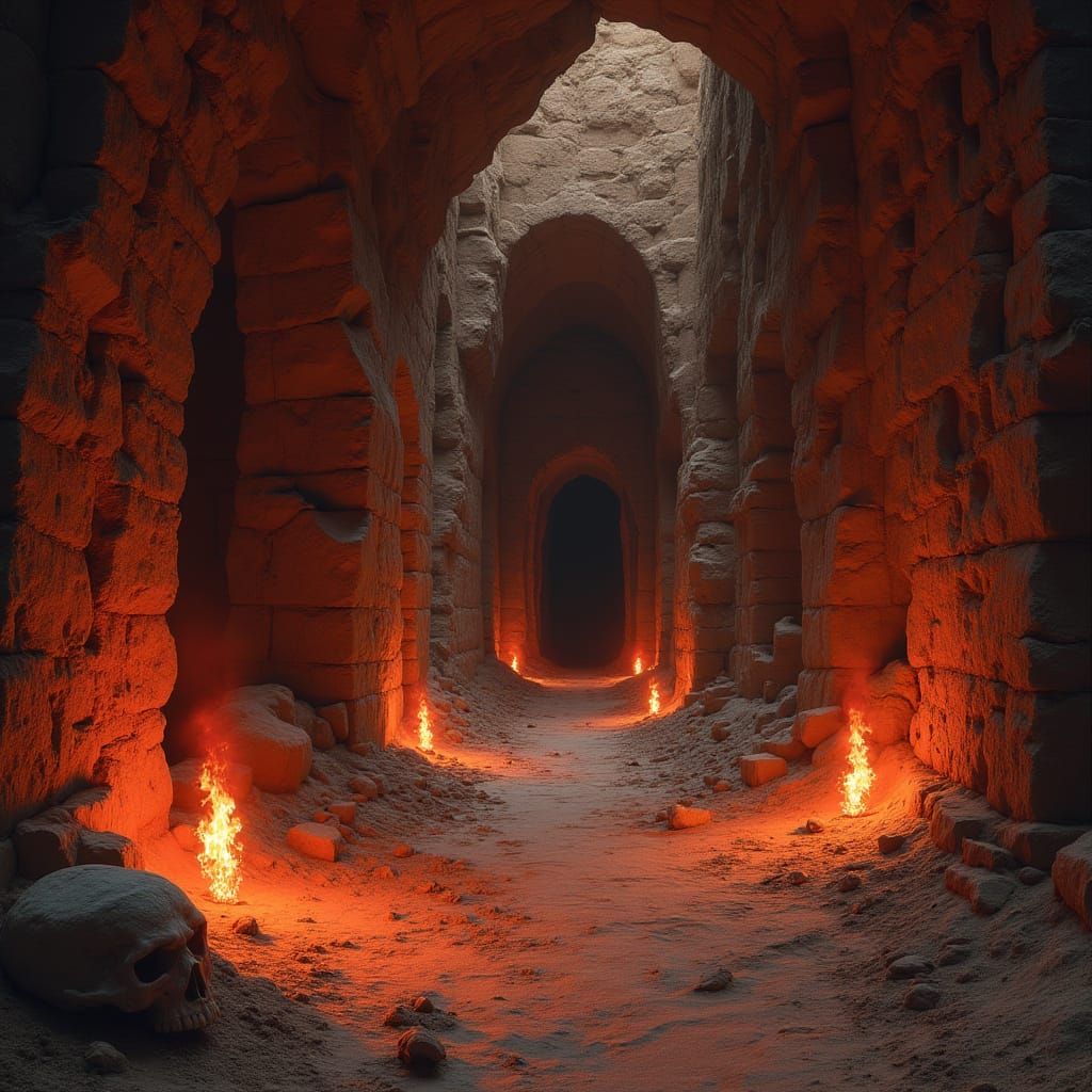 Eerie Desert Catacombs in Gothic Dark Fantasy Style