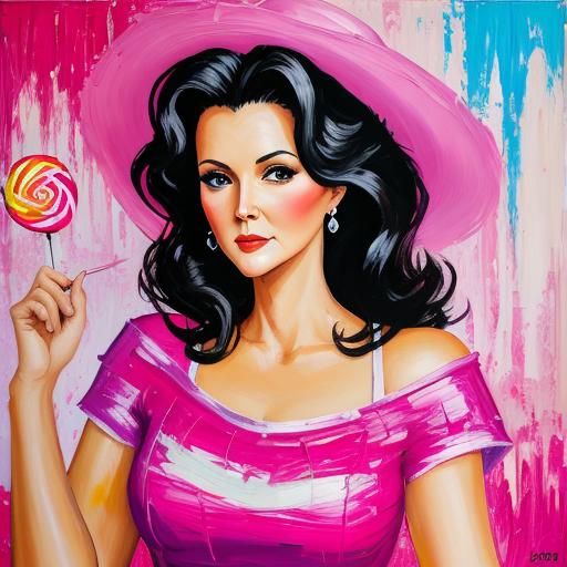 Lynda Carter Pink Slip Lollipop