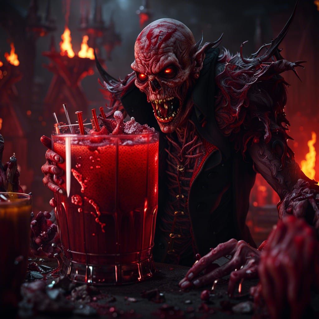 Demons and Vampires at Zombie Ball in Hell