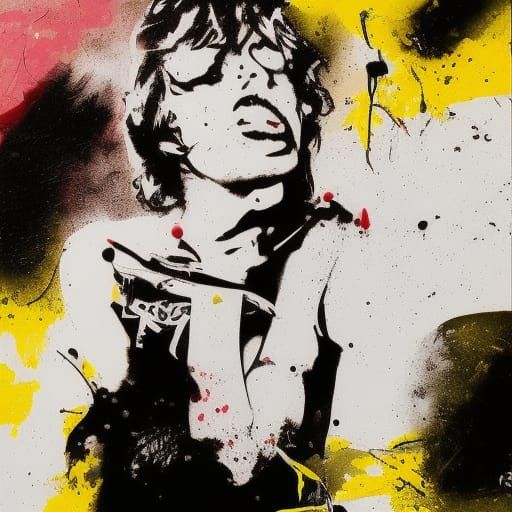 Mick Jagger Graffiti Portrait in Vibrant Colors