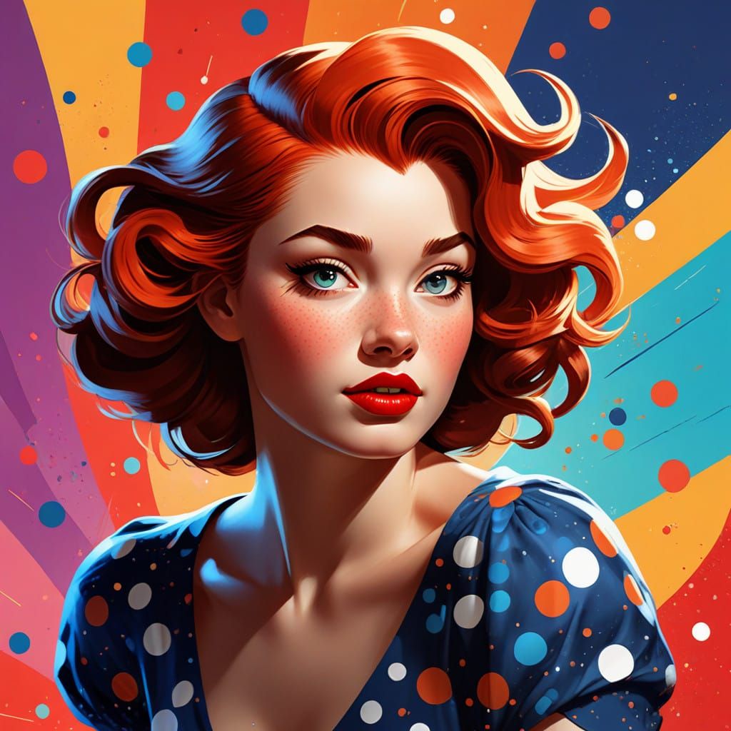 Comic Book-Inspired Heroine in Vibrant, Dynamic Art