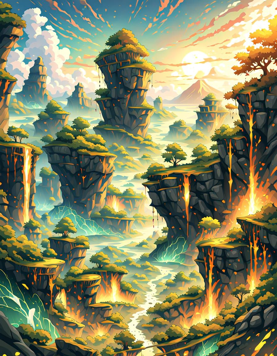Fractured Landscape Reclaims Itself in Vibrant Anime Style