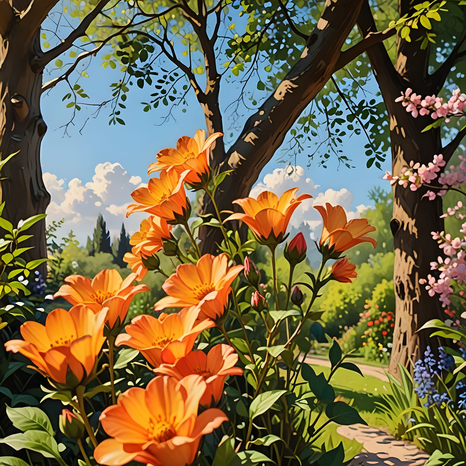 Floral Arrangement with Orange, Yellow, and White Flowers