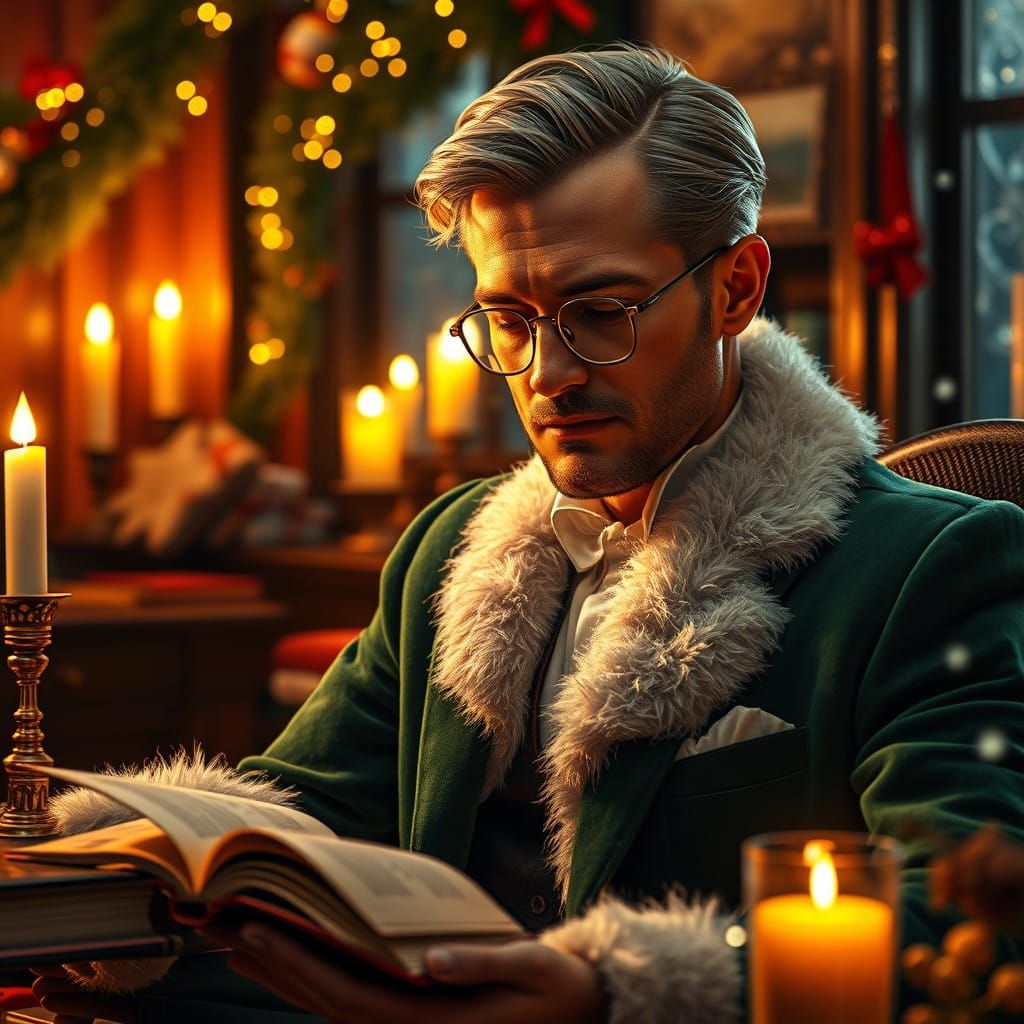 Enchanting Christmas Study in Warm Candlelight