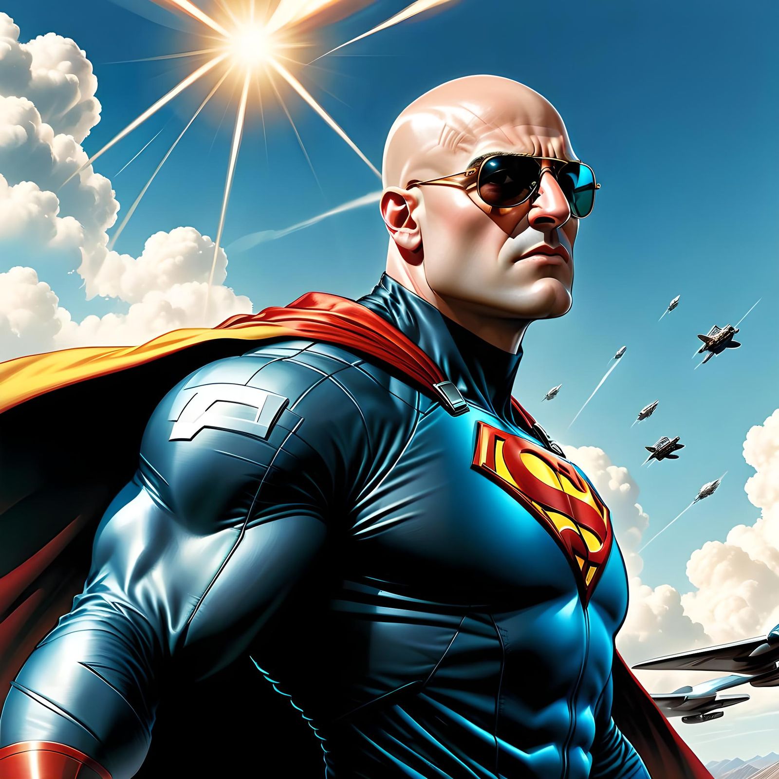 X-Ray Vision Superhero in Comic Book Style