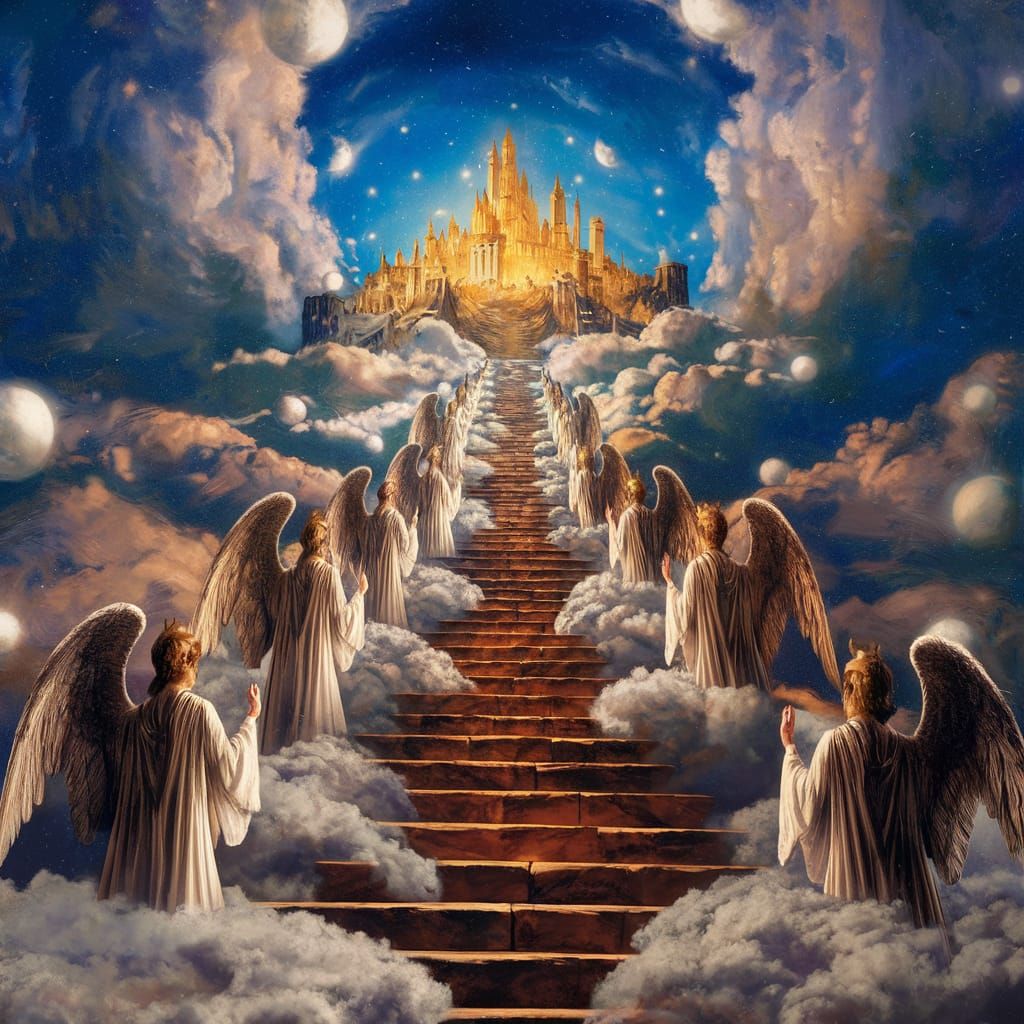 Fantastical Stairway to Heaven Matte Painting