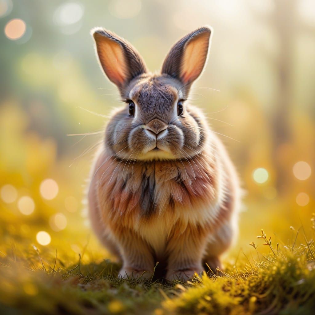 Whimsical Bunny in a Dreamy Bokeh Wonderland