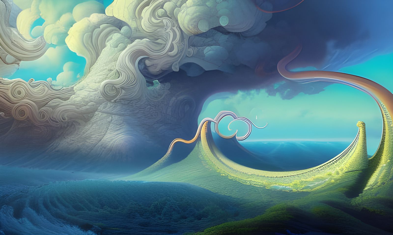 Steampunk Land of Oz: Imaginative Fantasy Landscape