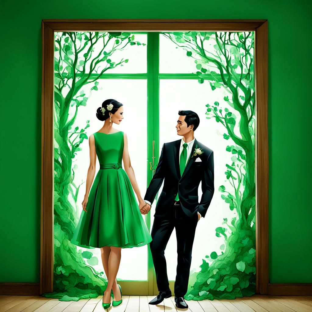 Green Wedding Scene
