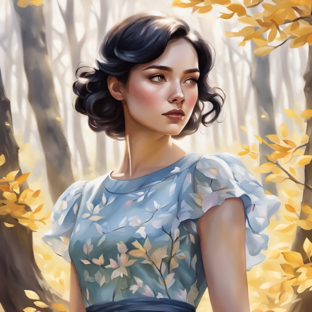 Whimsical Fairytale Princess in a Dreamy Woodland