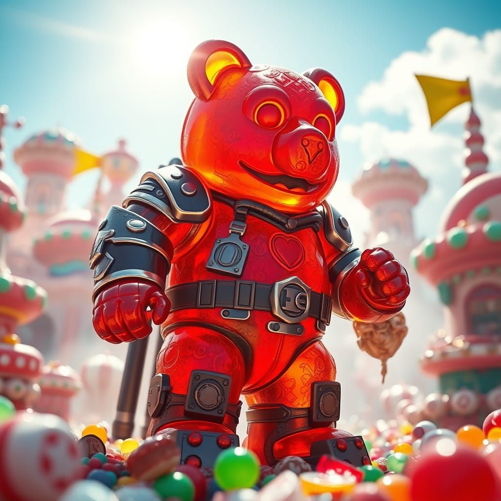 Armored Gummy Bear Warrior in Candy Kingdom